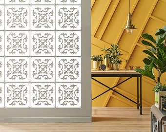 Victorian Style Interior Room Divider - Hanging Room Panels - Interior Separator - White Black and Grey Room Separator - CNC decor panel