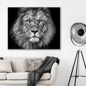 Leeuw Canvas, Leeuw Kunst aan de Muur, Leeuw Portret, Dierlijk Canvas, Grote Print Decor