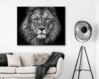 Leeuw Canvas, Leeuw Kunst aan de Muur, Leeuw Portret, Dierlijk Canvas, Grote Print Decor