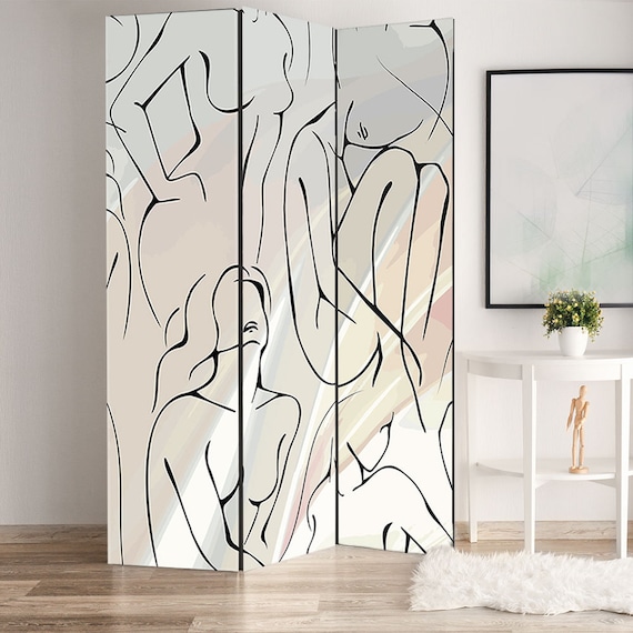 Three Panel Reversible Irish Art Room Divider Screen Three Panel Reversible Irish Art Room Divider Screen