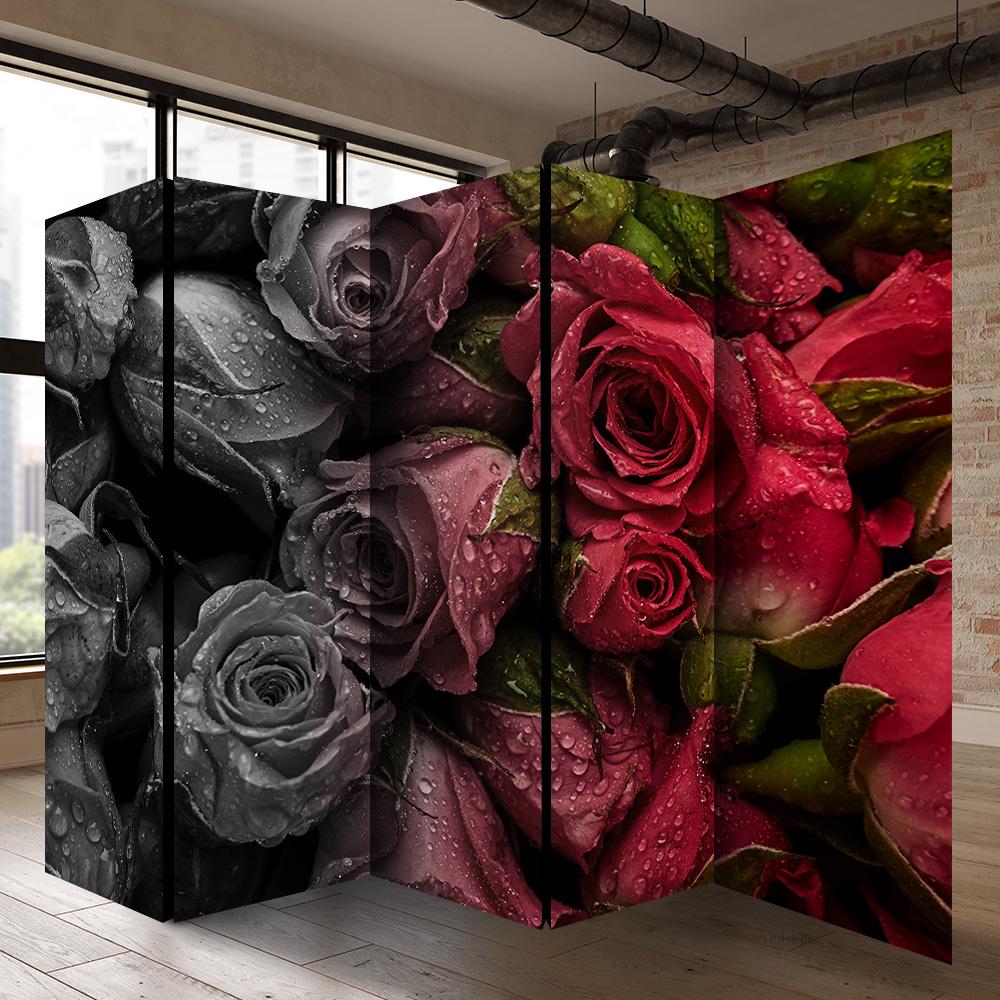 パーテーション　（薔薇） Roses Room Divider, Folding Screen, Room Divider - 3 and 5 Panels