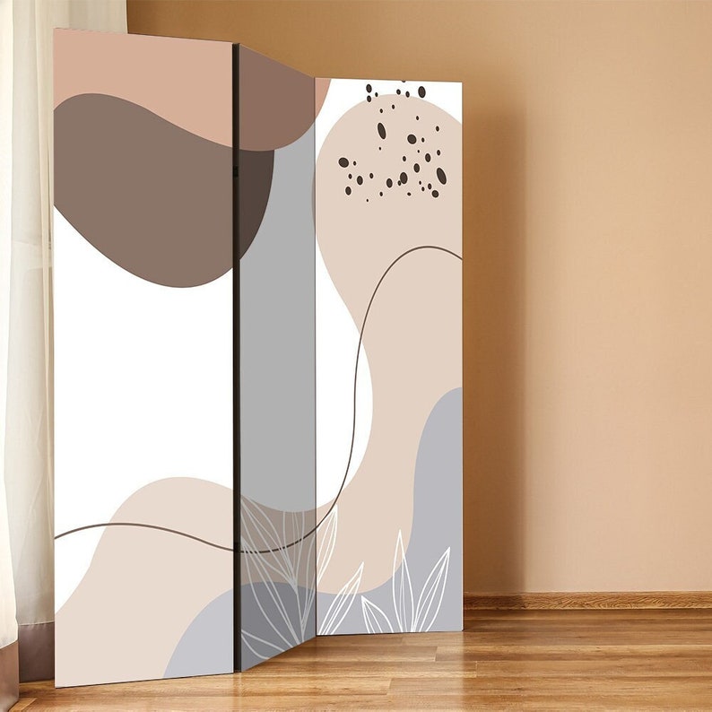 Minimalist Boho Style Room Divider Folding Screen Room Etsy