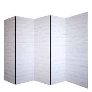 White Color Room Divider, Folding Screen, Room Divider - 3 and 5 Panels ...