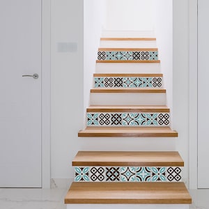 Stickers Escalier, 16 Stickers in Set, Kitchen and Bathroom Tile Decals,  Wall and Floor Stickers, Waterproof, Self-adhesive, Peel and Stick
