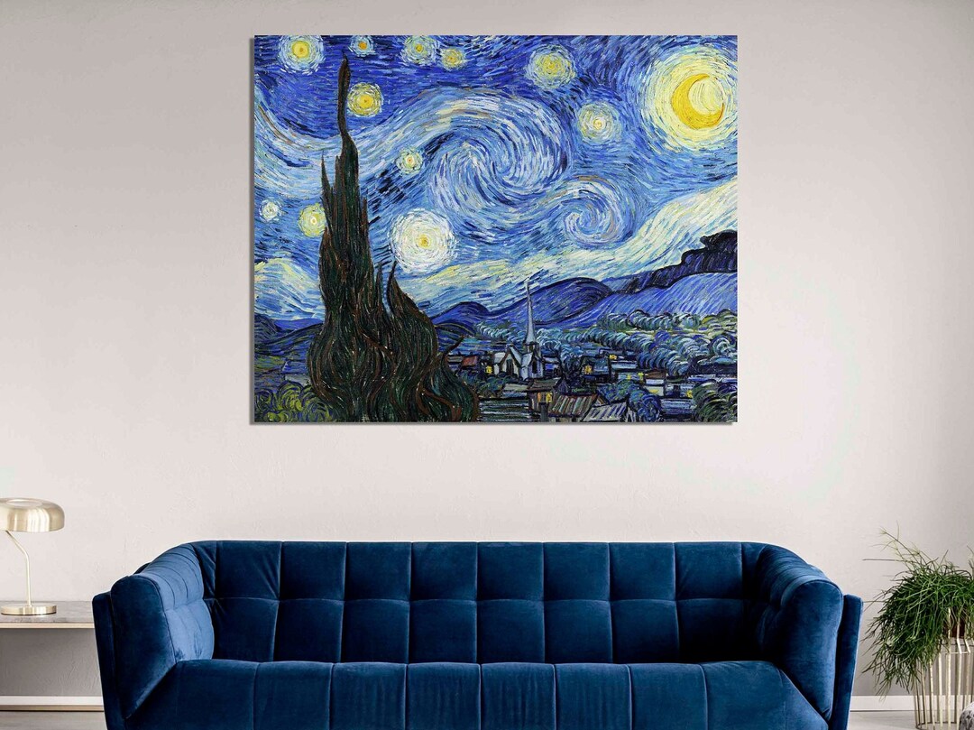 The Starry Night - Vincent Van Gogh Reproduction Canvas Wall Art ...