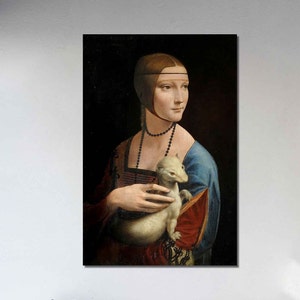 Lady With An Ermine Leonardo Da Vinci Wall Art, Famous Art Prints, Canvas Print, Canvas Wall Art