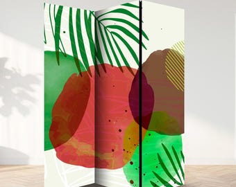 Divisorio per ambienti con composizione a motivi, paravento pieghevole, divisorio per ambienti - 3 e 5 pannelli, divisorio per ambienti, separatore decorativo per ambienti