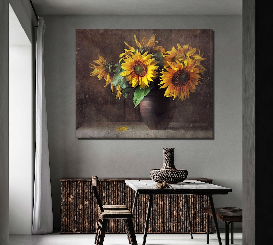 Sunflowers Canvas Wall Art, Canvas Print Home Decor, Framed Print