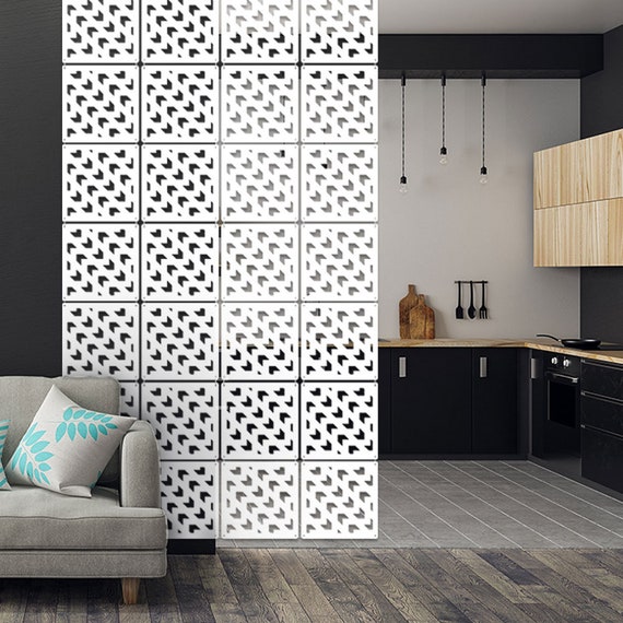 Pannelli murali modulari Pannelli divisori sospesi Interior Living Room  Decor Separatore bianco nero e grigio Pannello decorativo CNC -  Italia