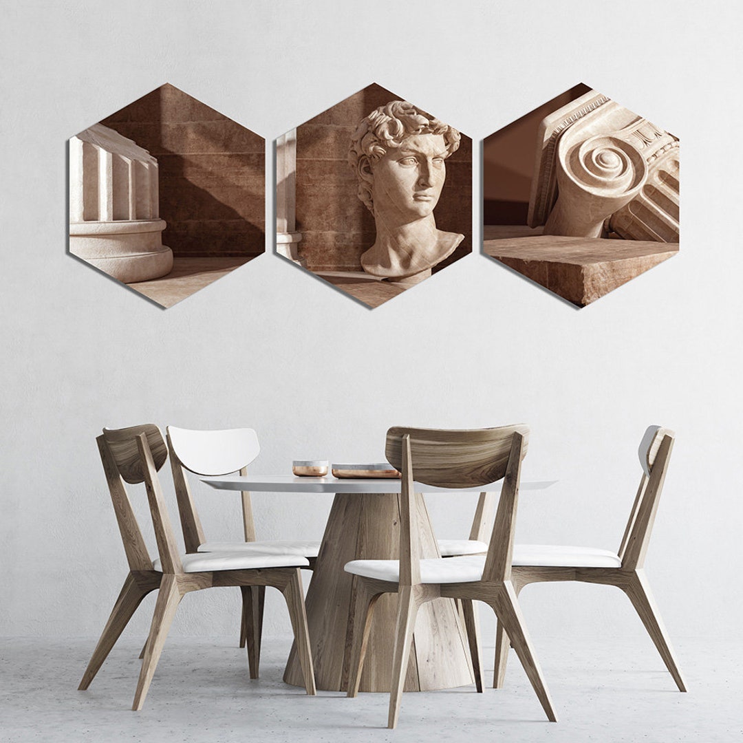 Hexagon Canvas Wall Art - Set of 3 Canvas Print - Ancient Rome ...