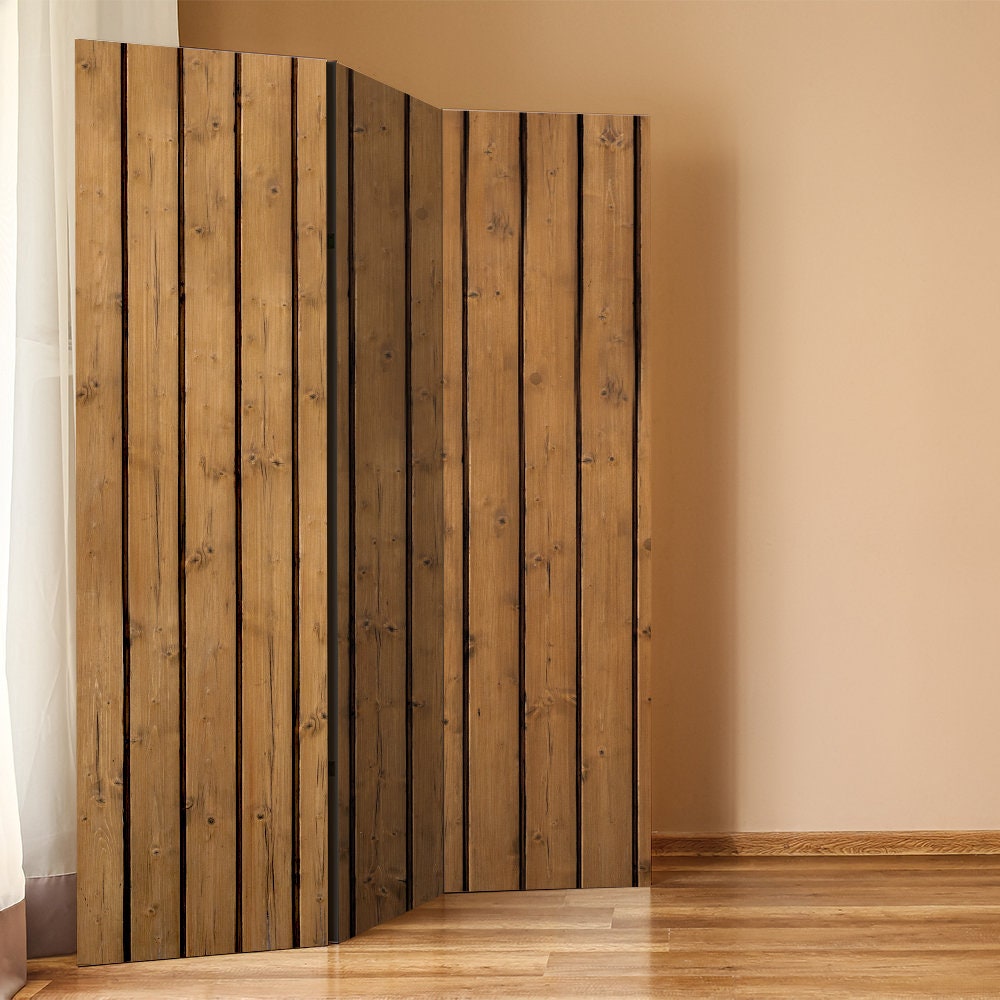 Golden Oak Room Divider, Folding Screen, Room Divider - 3 and 5  panels, Room Partition, Decorative Room Separator