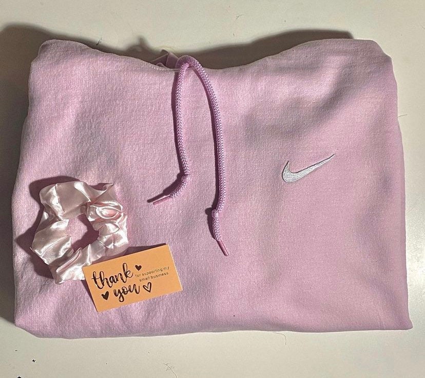 Pink Nike custom hoodie | Etsy