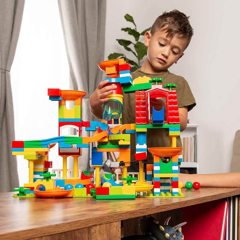 Classic Duplo Lego Compatible Marble Run Toy For Toddlers 1 2 Etsy