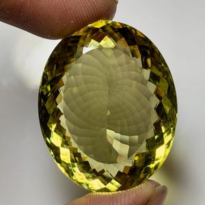 AAA, Natural Lemon ,Quartz, cutting ,jewellery  ,Gamstone, Handmaid, Oval Shape Gams Eston,35mmx28mmx16mm
