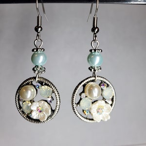 Topaz Sparkle Silver Monkey Drop Dangle Earrings; Handmade; Curious; One of a Kind; Elegant Formal Everyday Wear; Gift for Her; BFF Gift