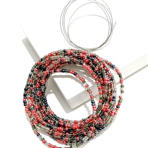 WINTER ROSE/African Waist Beads/Waist Beads / Belly Jewelry/Weighloss Tracker /Belly Beads/waistbeads /Screw Barrel Clasp