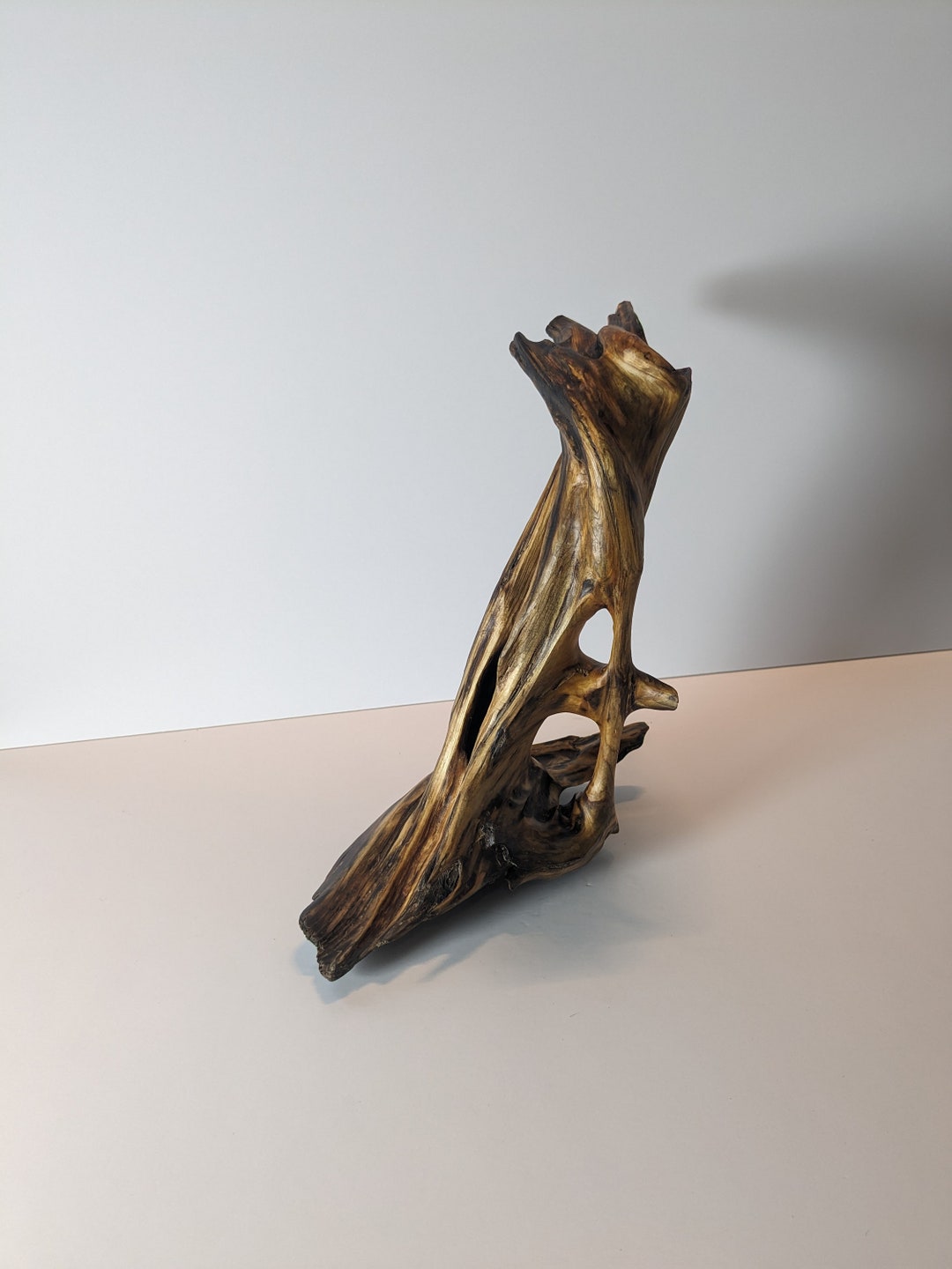 Twisted Nature Woodworking erosion Driftwood Carving Beeswax Finish Unique Sculpture Home Decor