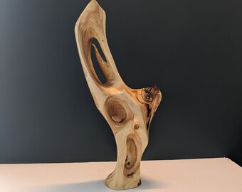 Twisted Nature Woodworking - Hand Carved Solid Wood Abstract Sculpture "Meandering Poplar" - Unique Home Decor Rustic Farmhouse