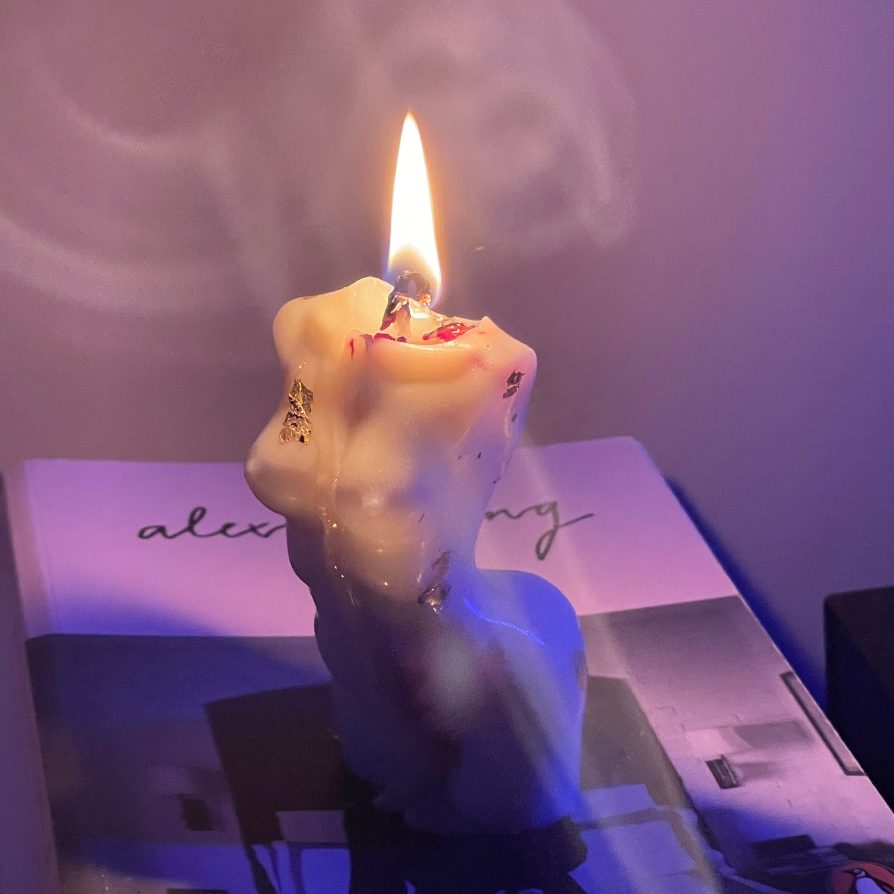 Woman body candle gold flakes home decor luxury gift Etsy