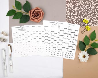 Weekly Calendar Stickers | Skippy Sharp | 132 Stickers | 2.8 to 8.4 mm | Matte or Glossy