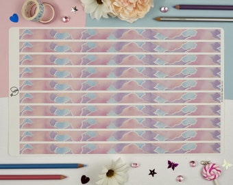 Silver Lining Clouds Washi Tape Strips | pastel washi tape, matte washi tape, opaque washi tape, cute washi tape, sky washi tape, removable