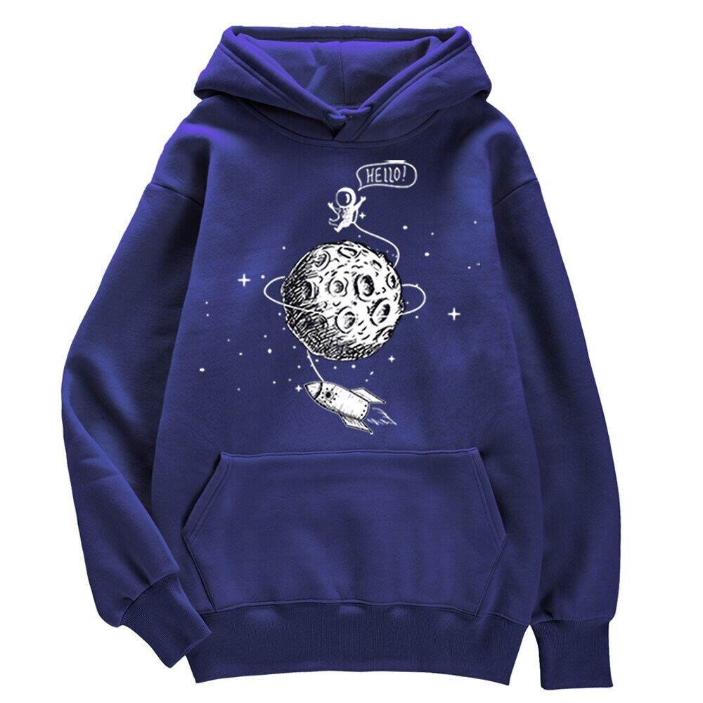 Astronaut Moon Print Unisex Hoodie | Etsy