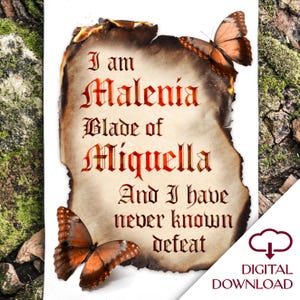 Elden Ring Malenia Blade of Miquella inspired Illuminated Manuscript Calligraphy Art Digital Download