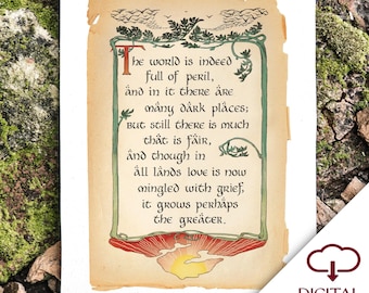 El Señor de los Anillos: "El mundo está lleno de peligros". Descarga de arte digital inspirado en Tolkien - La Comunidad del Anillo.