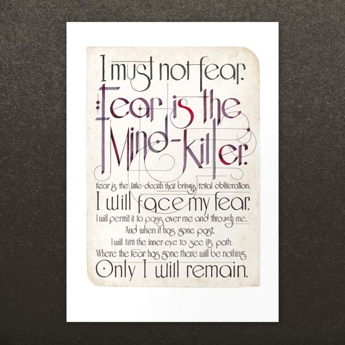 Dune / Frank Herbert / Litany Against Fear Art Print - Etsy
