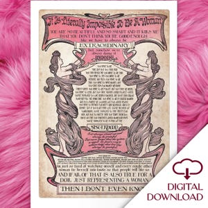It is Literally Impossible to be a Woman Gloria’s Monologue Barbie inspired Digital Download