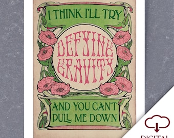 Defying Gravity Quote Musical Lyrics Elphaba inspired Digital Download