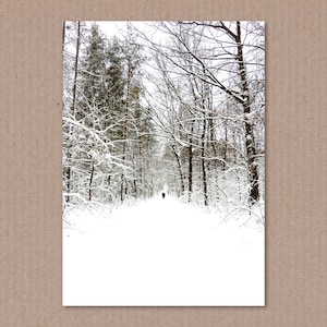 Postkarte Winterwaldweg - Wald und Schnee - Winter, A6