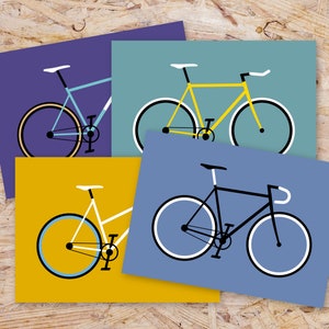 Postkartenset Fahrräder - Singlespeed, 4 Stück, A6