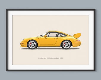 Porsche 911 Carrera RS Clubsport Illustration Art Print