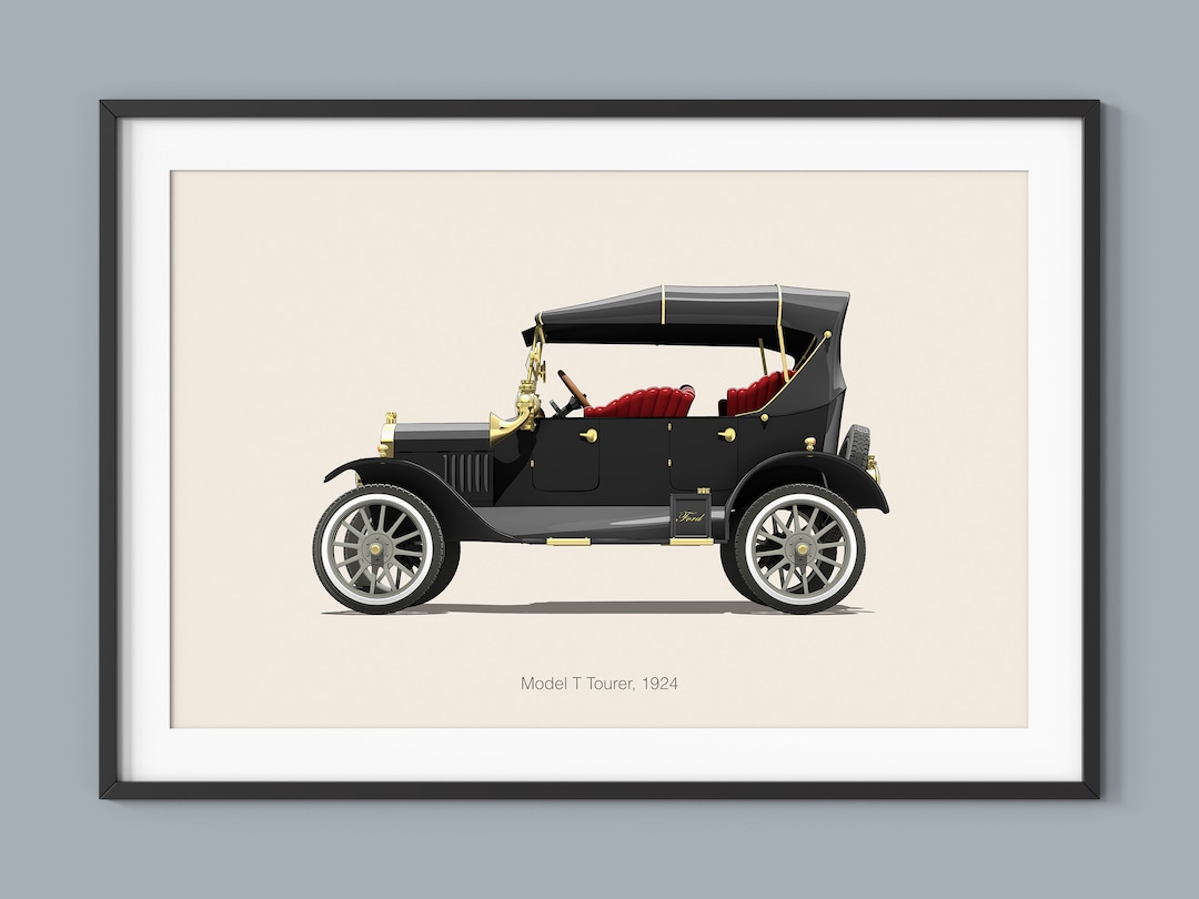 Ford Model T Car Posters Illustration Prints Wall Art for Kids Boys ...