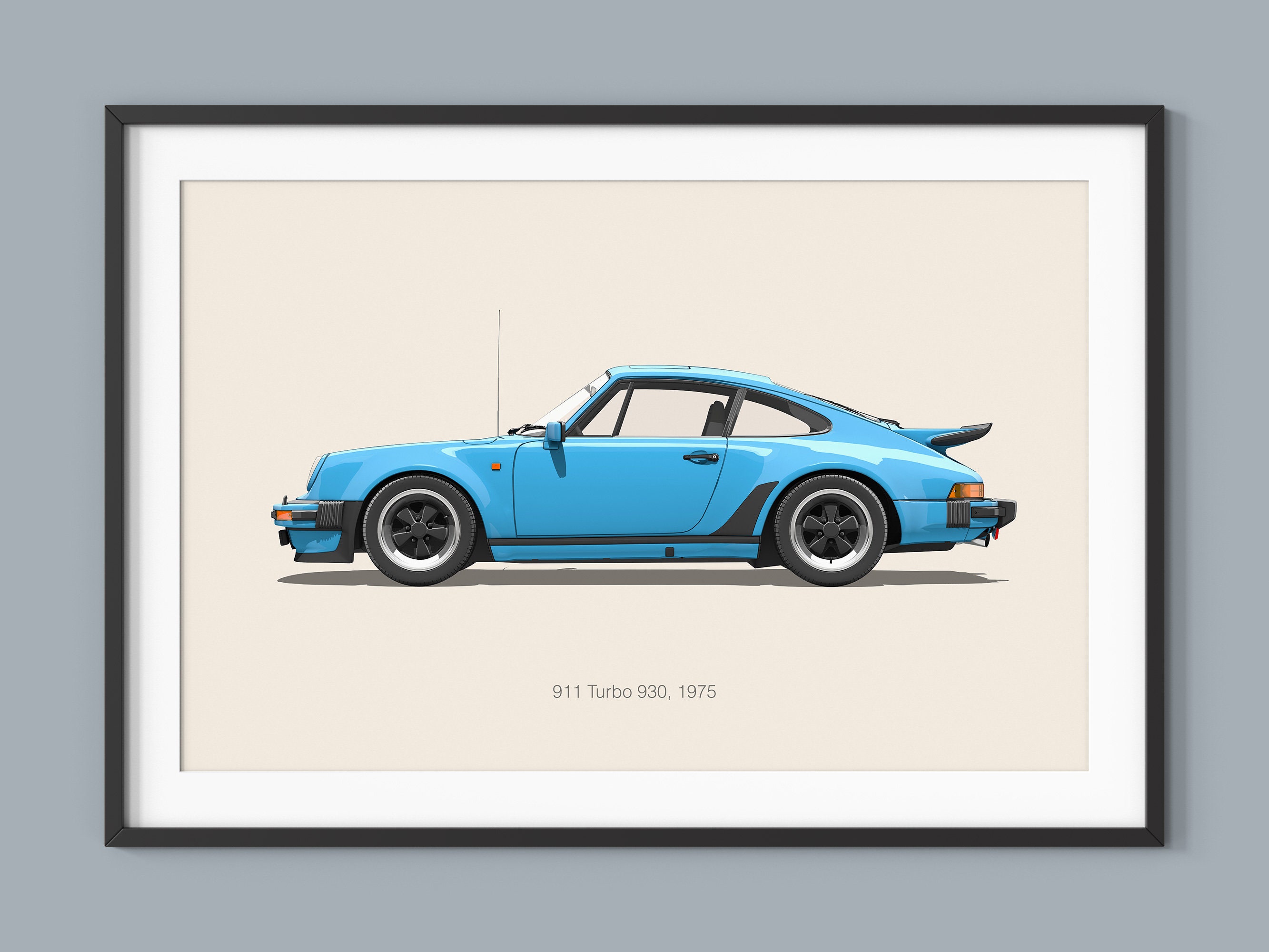 Porsche 911 Turbo Car Posters Illustration Prints Wall Art for Kids Boys  Room Decor Children Home Office Art Children Nursery Decor and Dorm -  .de