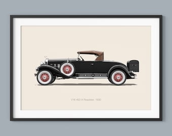 Cadillac V16 452-A Posters Illustration Prints Wall Art for Kids Boys Room Decor Children Home Office Art Children Nursery Decor and Dorm
