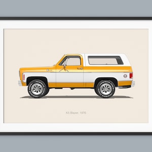 Chevrolet K5 Blazer Car Posters Illustration Prints Wall Art for Kids Boys Room Decor Children Home Office Art Children Nursery Decor Dorm