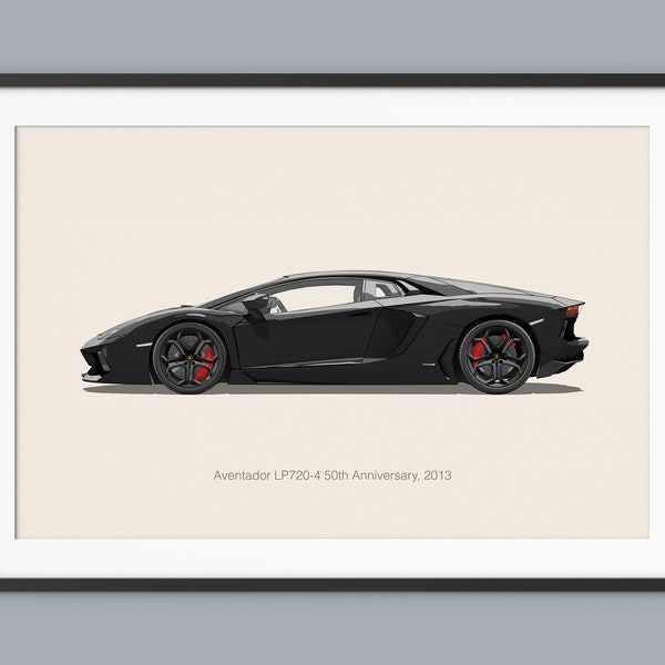 Lamborghini Aventador Car Posters Illustration Prints Wall Art for Kids Boys Room Decor Children Home Office Art Children Nursery Decor Dorm