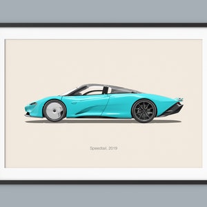 McLaren Speedtail Car Posters Ilustración Impresiones Arte de pared para niños Niños Decoración de habitaciones Niños Oficina en casa Arte Niños Guardería Decoración Dormitorio