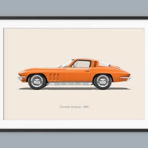 Pósteres de coches Chevrolet Corvette, ilustraciones, impresiones, arte de pared para niños, decoración de habitaciones, hogar, oficina, decoración de guarderías, dormitorio.