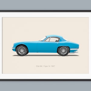 Lotus Elite Car Posters Illustration Prints Wall Art for Kids Boys Room Decor Children Home Office Art Children Nursery Decor and Dorm