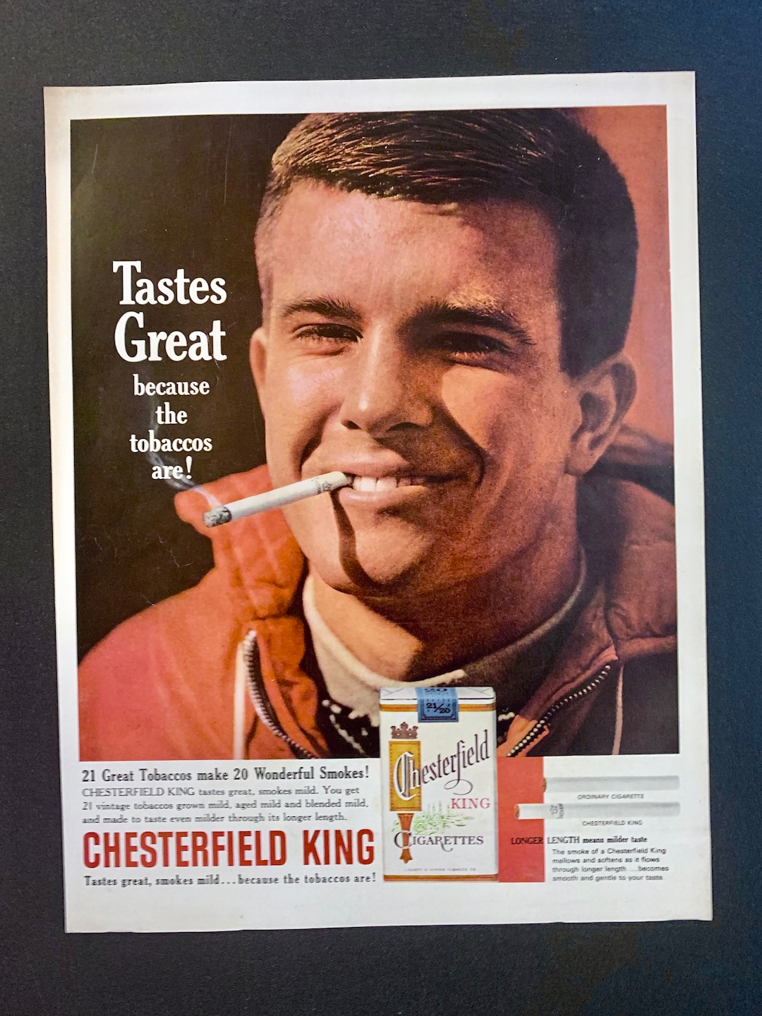 Chesterfield Cigarettes Ads Several Styles 1950s and Etsy