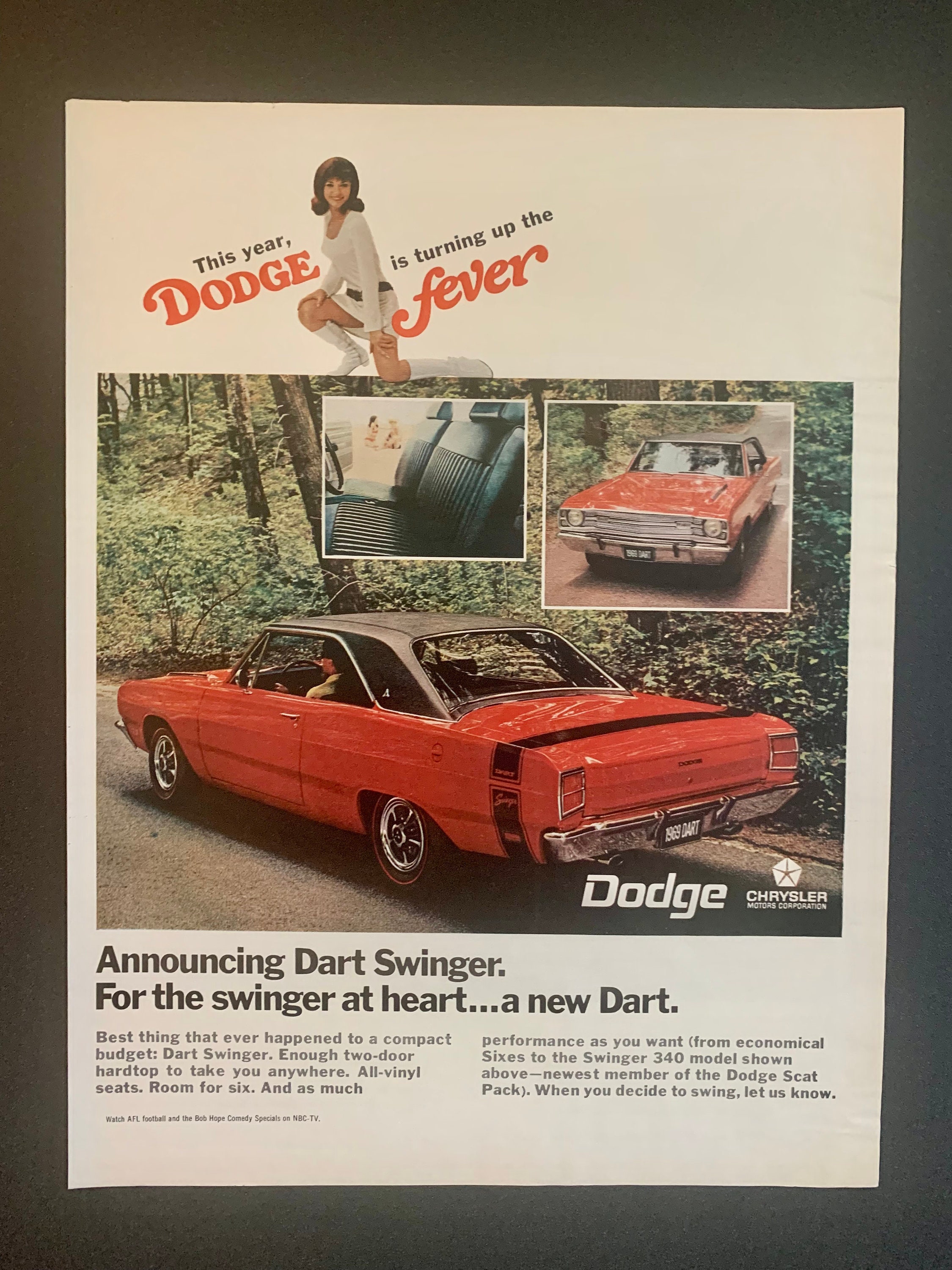 1969 Dodge Dart Swinger Original Vintage Retro Classic photo