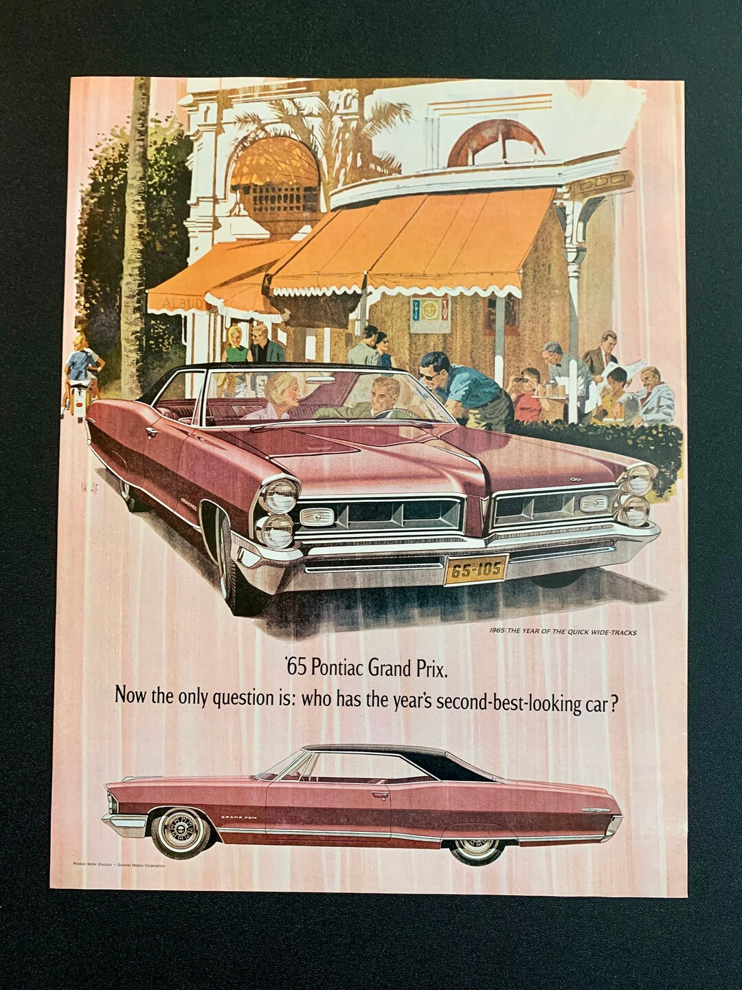 1965 Pontiac Grand Prix Original Vintage Classic Car Advertisement