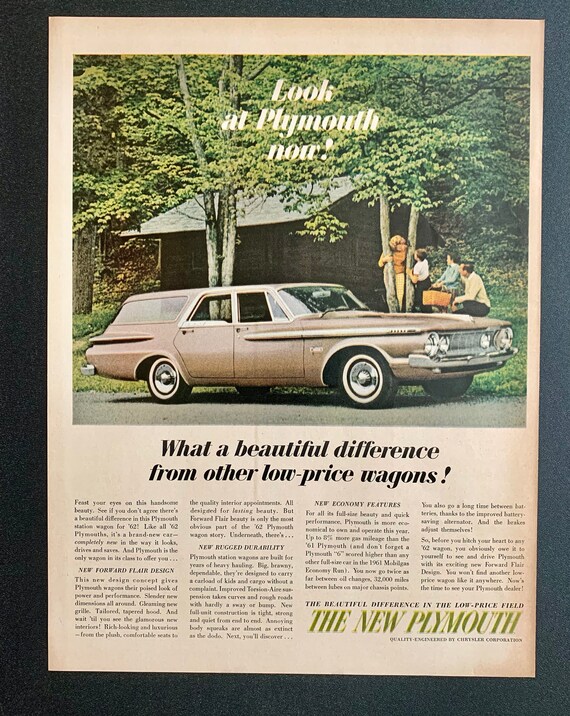 Original Vintage Advertising for 1960 Plymouth Station Wagon 