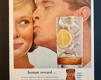 Vintage 1960’s Tender Leaf Tea Ads | Several Styles | Original Vintage Retro Classic Advertisements  Magazine Print Advertising