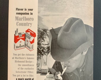 1960’s Marlboro Cigarettes Original Vintage Retro Classic Advertisement Magazine Ads