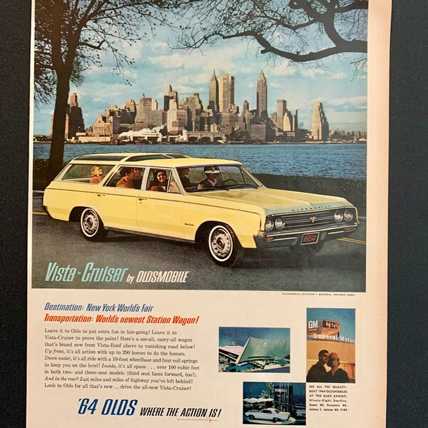 1964 Oldsmobile Vista Cruiser Original Vintage Retro Classic Car Advertisement Magazine Ads