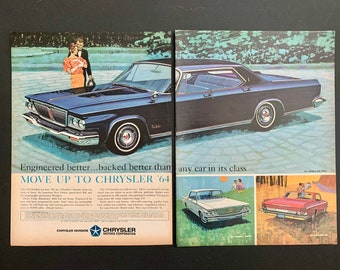 1964 Chrysler New Yorker Original Vintage Retro  Classic Car Advertisement Magazine Ads